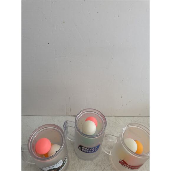 BUDWEISER Bud Light FROSTY FREEZER MUGS SET OF 3 CLEAR-VINTAGE-RARE - Picture 5 of 6